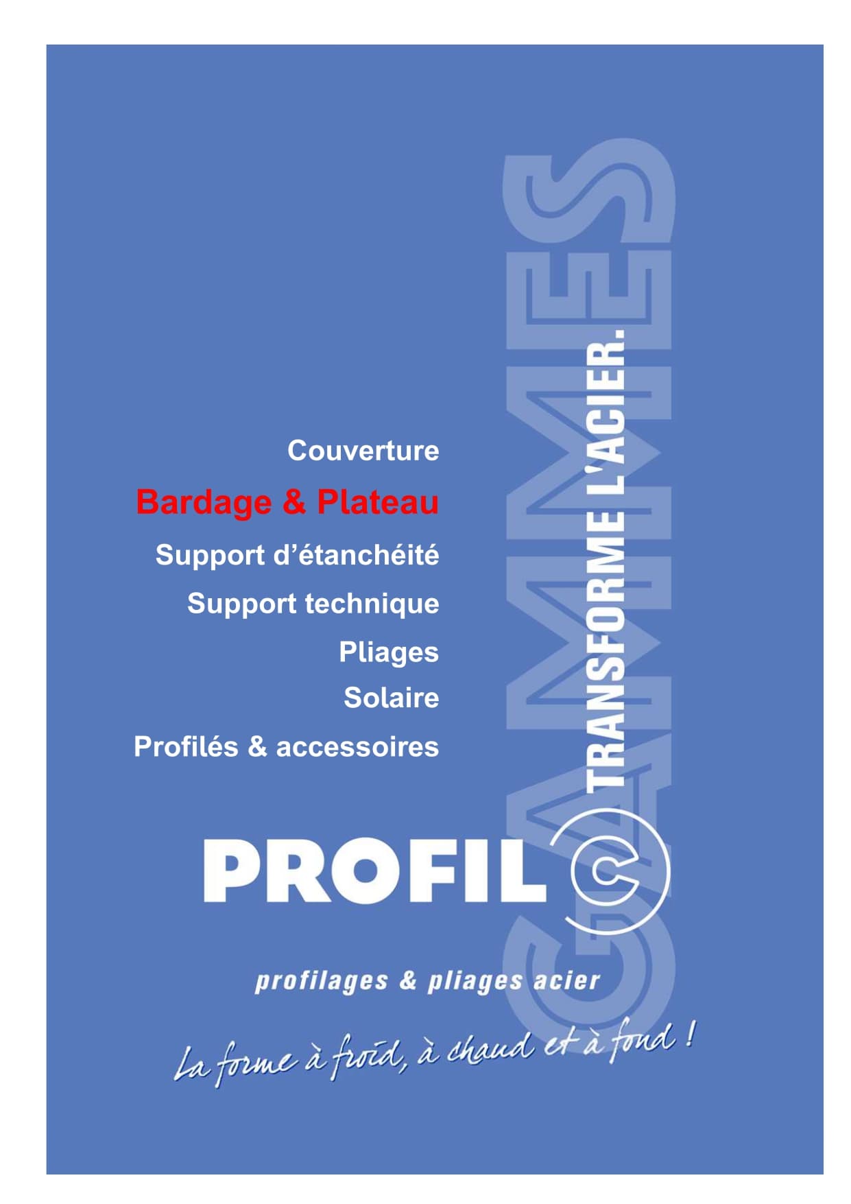 Couverture Catalogue Bardage & Plateau