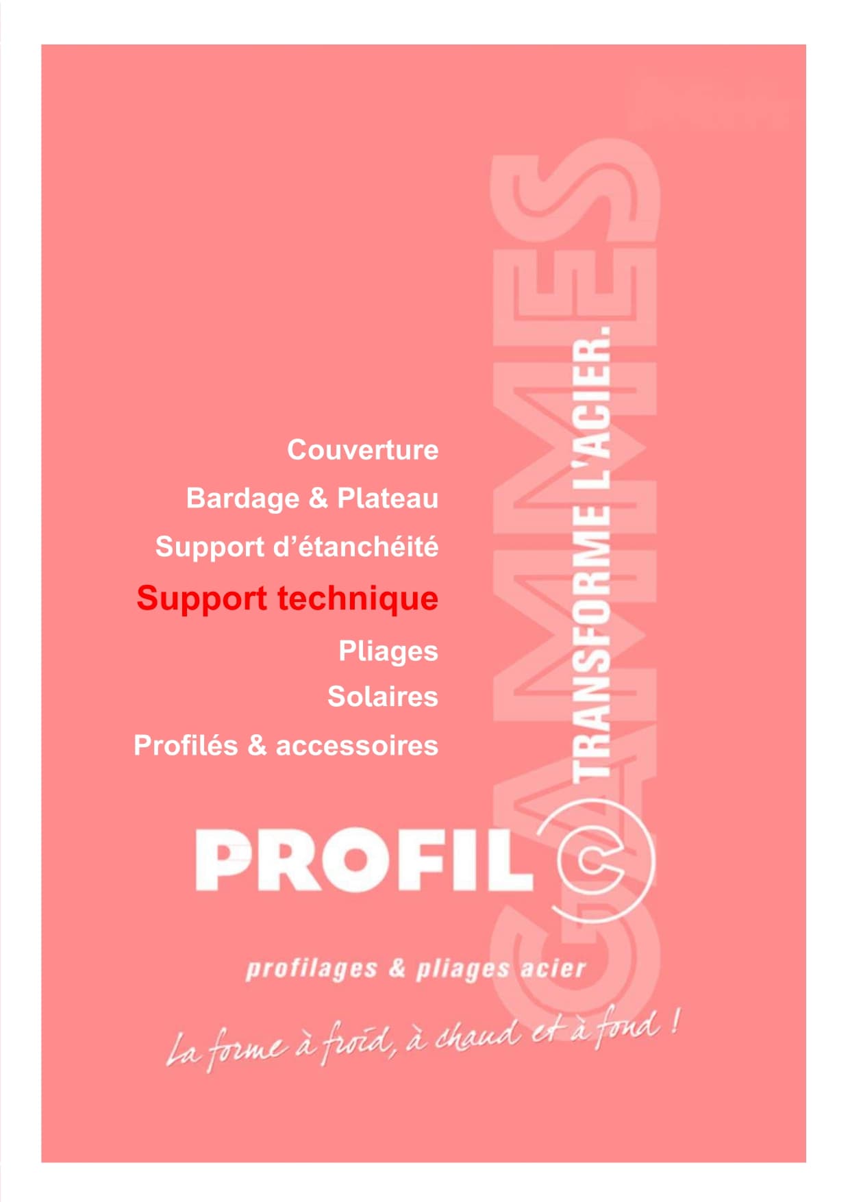 Couverture Catalogue Support technique